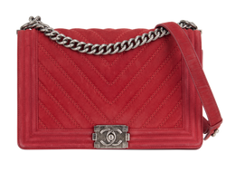Large Boy Bag, Suede, Red, 23159208(2017), 2*